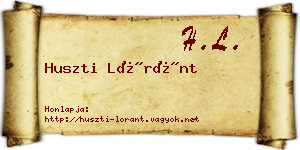 Huszti Lóránt névjegykártya